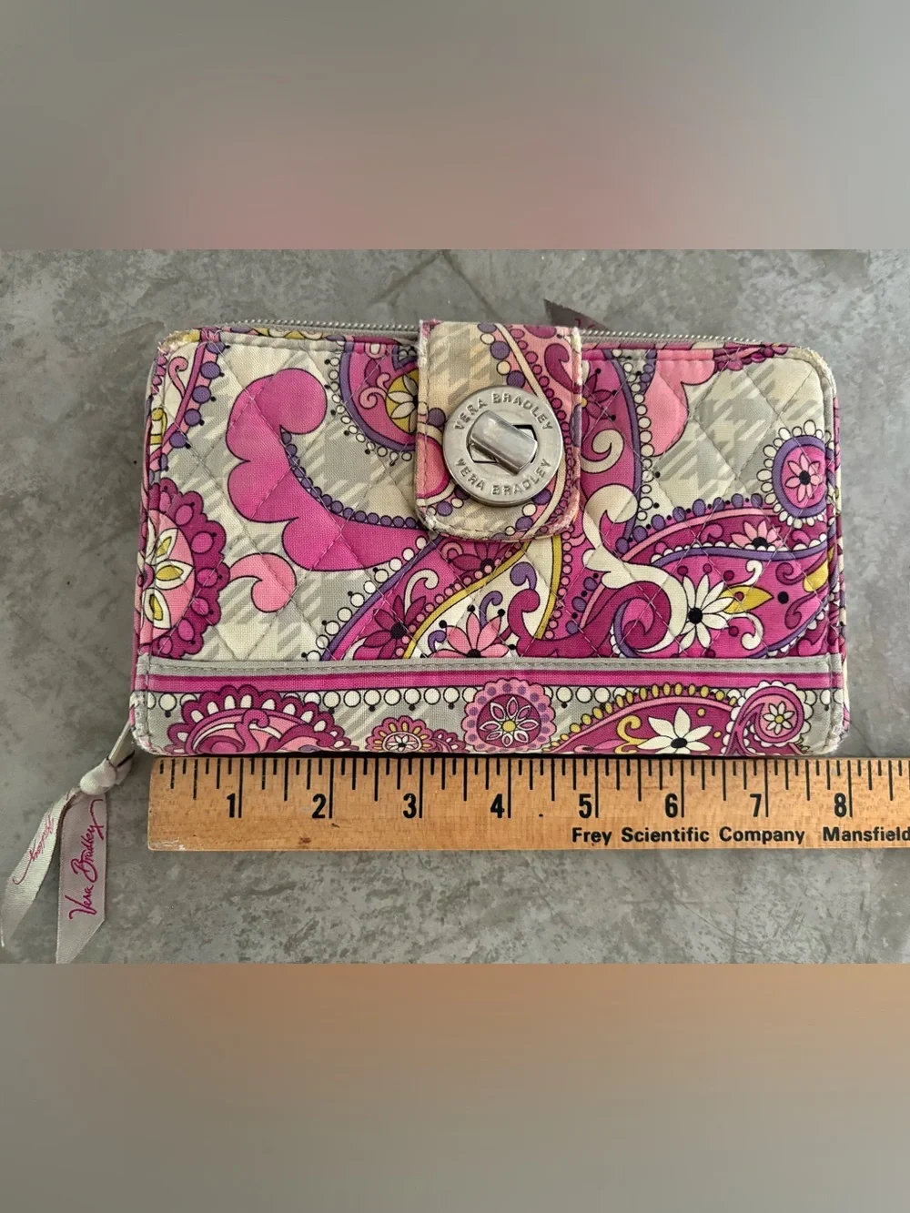 Vera Bradley Pink Paisley Quilted Turn-Lock Wallet